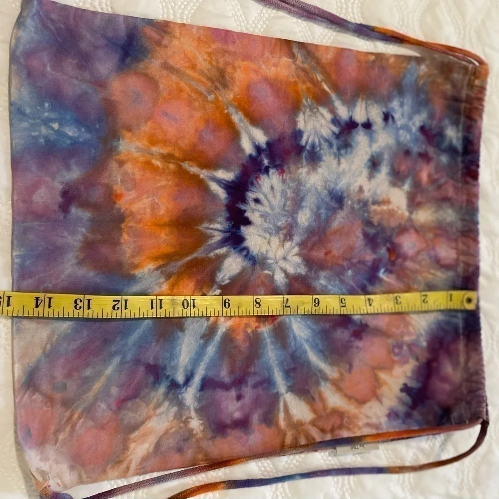 Hand crafted tie dye Drawstring Backpack 100% Cotton